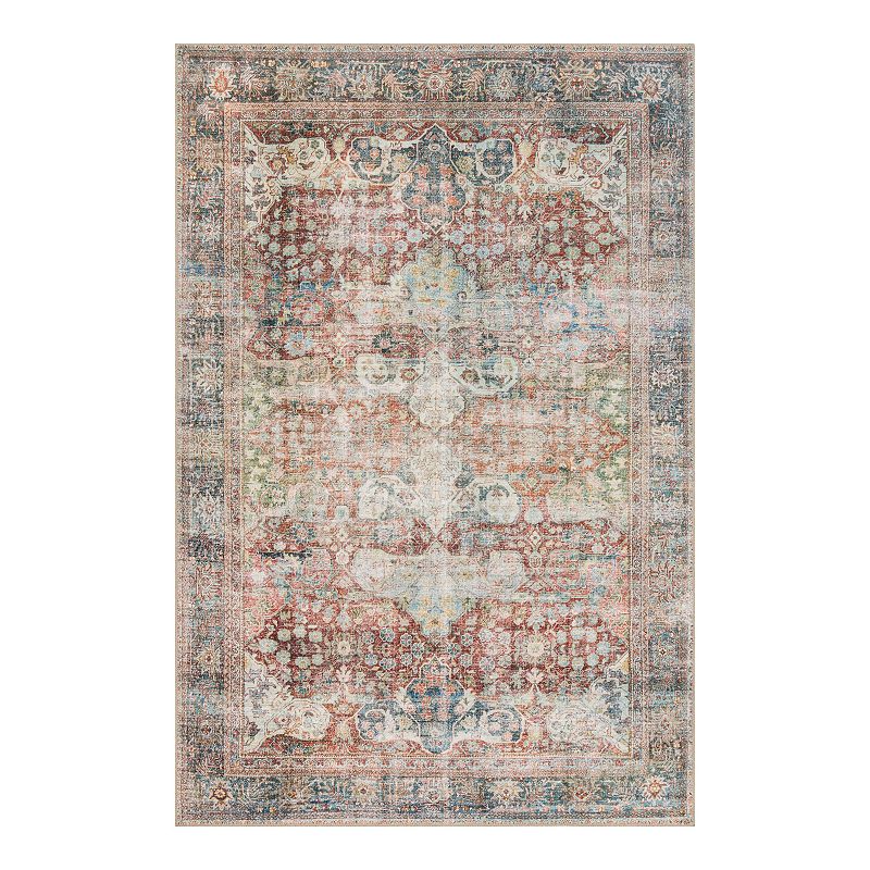 Loloi II Loren Brick Multi Area Accent or Area Rug, Multicolor, 7.5X9.5 Ft