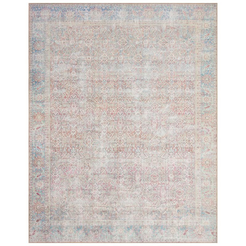 Loloi II Wynter Red Teal Accent or Area Rug, Multicolor, 7.5X9.5 Ft