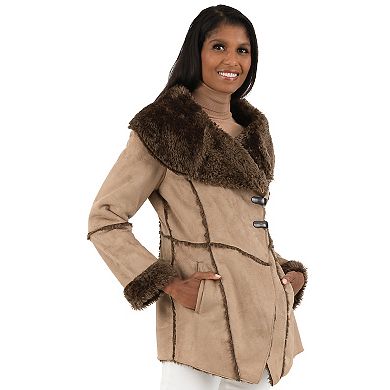 Women's Fleet Street Faux-Fur Collar Faux Shearling Coat