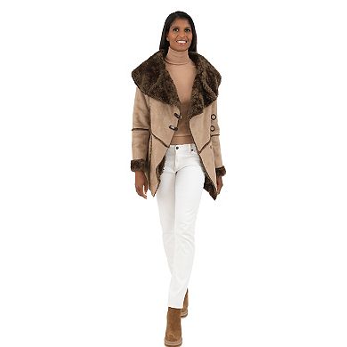 Women's Fleet Street Faux-Fur Collar Faux Shearling Coat