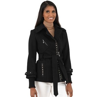 Women's Fleet Street Asymmetrical Belted Wool-Blend Coat