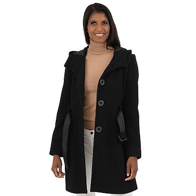 Women's Fleet Street Hooded Textured Wool-Blend Coat