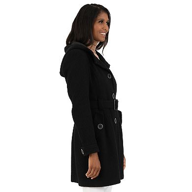Women's Fleet Street Hooded Textured Wool-Blend Coat