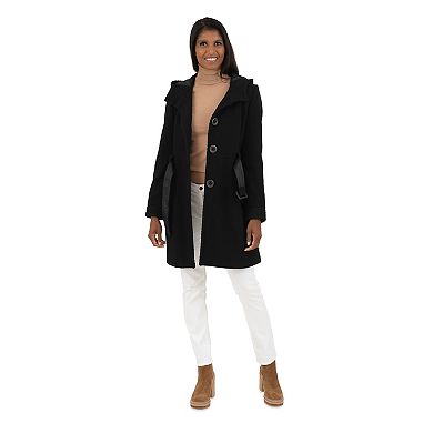 Women's Fleet Street Hooded Textured Wool-Blend Coat