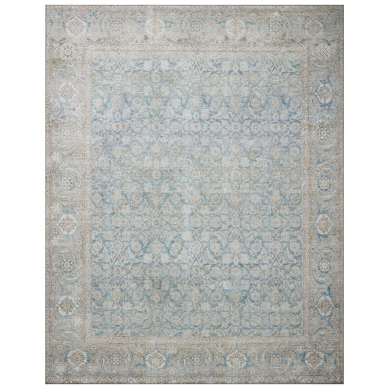 Loloi II Wynter WYN-10 Ocean / Silver Oriental Area Rug 18  x 18  Sample