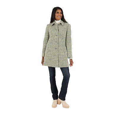 Women's Fleet Street Herringbone Wool-Blend Boucle Coat