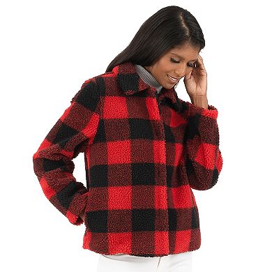 Women's Fleet Street Plush Sherpa Plaid Jacket