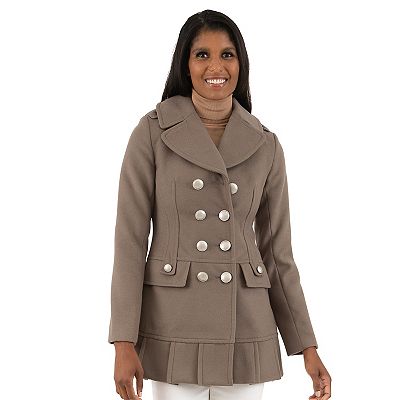 Double breasted skirted peacoat store