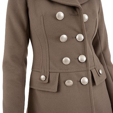 Women's Fleet Street Double-Breasted Skirt-Hem Peacoat