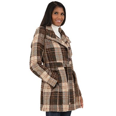 Women's Fleet Street Wool-Blend Plaid Wrap Coat