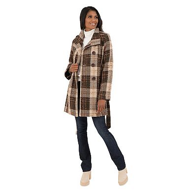 Women's Fleet Street Wool-Blend Plaid Wrap Coat