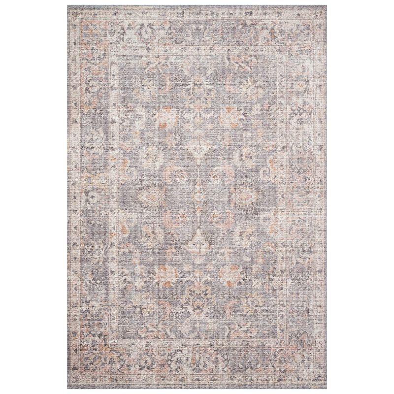 Loloi II Skye Distressed Traditional Accent or Area Rug, Multicolor, 6Ft Rnd