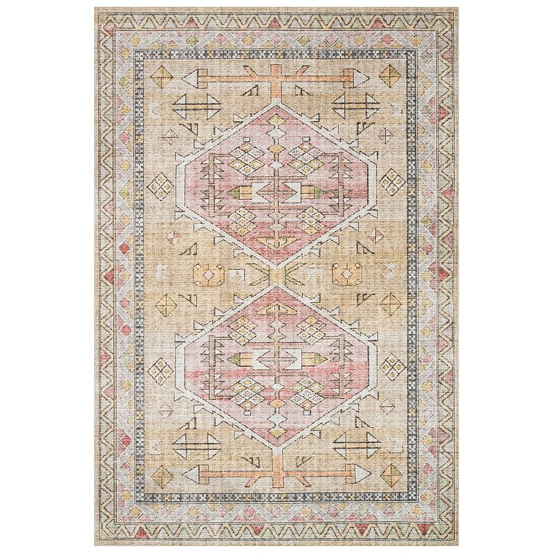 Loloi II Skye Gold Blush Accent or Area Rug, Multicolor, 6Ft Rnd