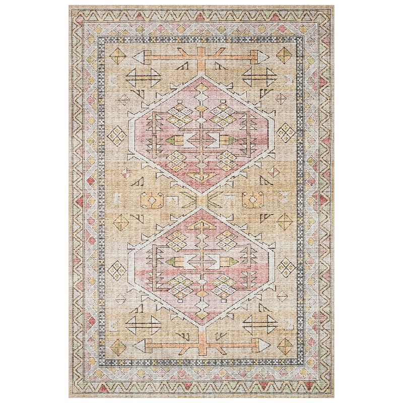 Loloi II Skye Gold Blush Accent or Area Rug, Multicolor, 8Ft Rnd