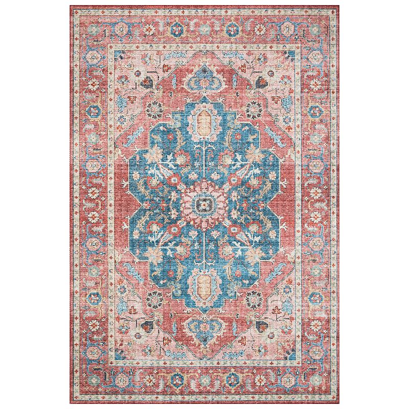 Loloi II Skye Brick Ocean Accent or Area Rug, Multicolor, 6Ft Rnd