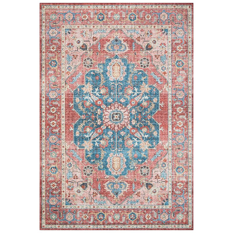 Loloi II Skye Brick Ocean Accent or Area Rug, Multicolor, 8Ft Rnd