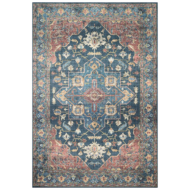 Loloi II Skye Denim Brick Accent or Area Rug, Multicolor, 6Ft Rnd