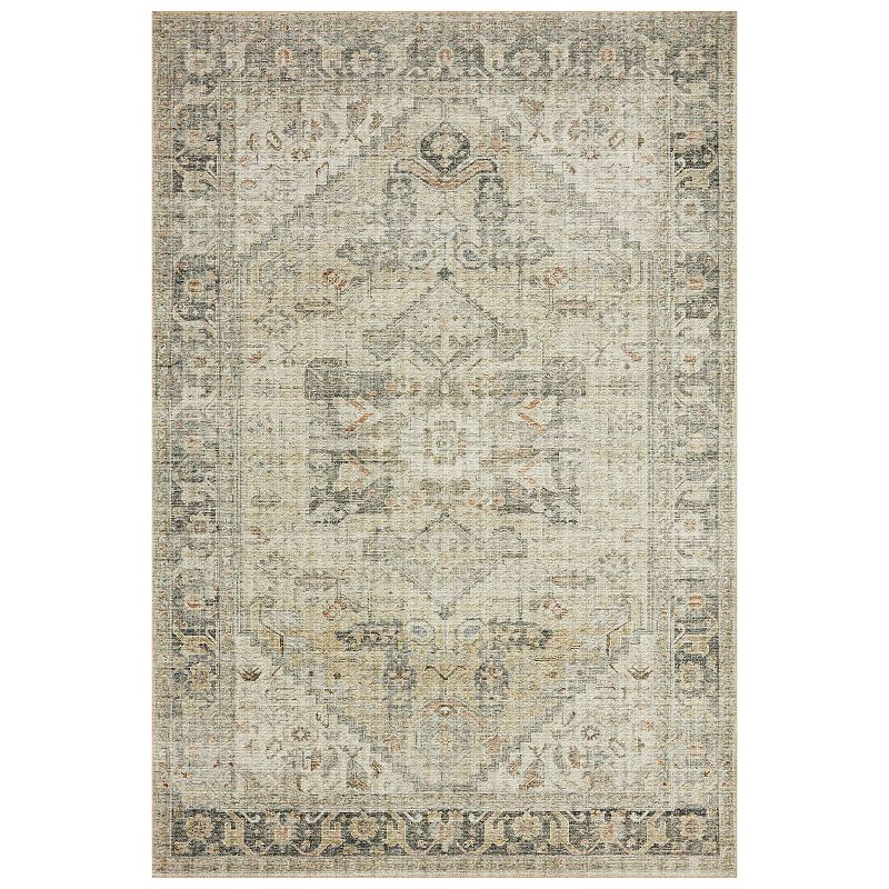 Loloi Rugs SKYESKY-13NASA26C0 2 ft.-6 in. x 12 ft. Skye Power Loomed Traditional Rectangle Rug  Natural & Sand