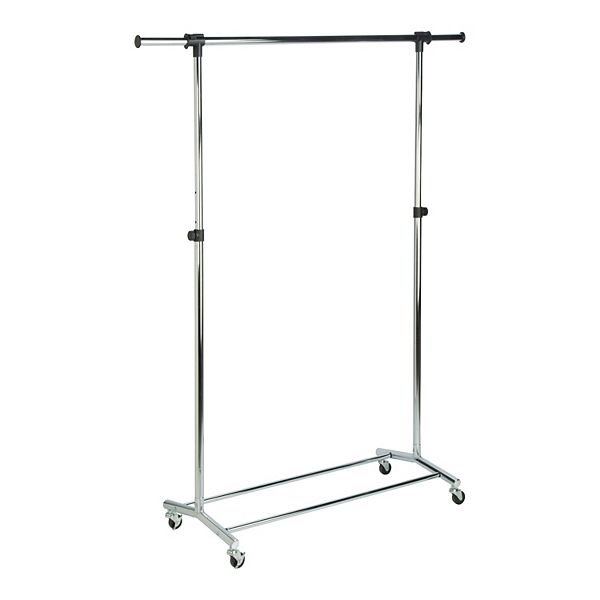 Honey-Can-Do Adjustable Rolling Chrome Clothes & Garment Rack
