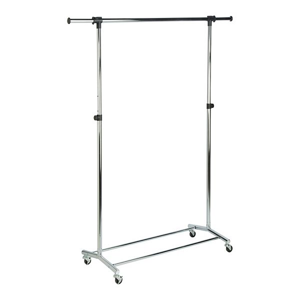 HoneyCanDo Adjustable Rolling Chrome Clothes & Garment Rack