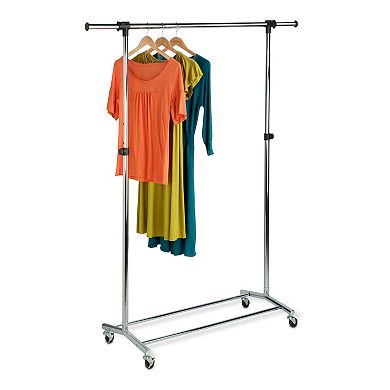 Honey-Can-Do Adjustable Rolling Chrome Clothes & Garment Rack