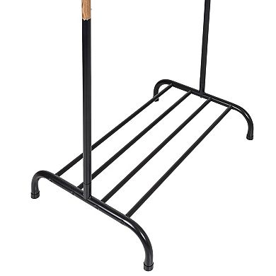 Honey-Can-Do Single Garment Rack with Shoe Shelf & Hanging Bar for Clothes