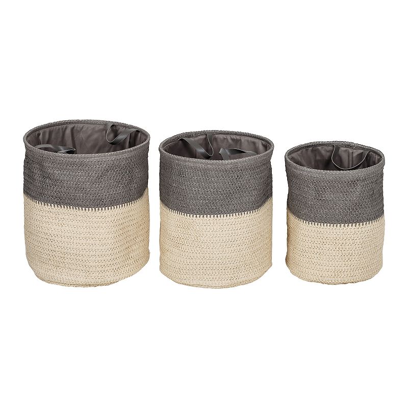 Honey-Can-Do - Set of 3 Flexible Laundry Baskets with Handles - Natural