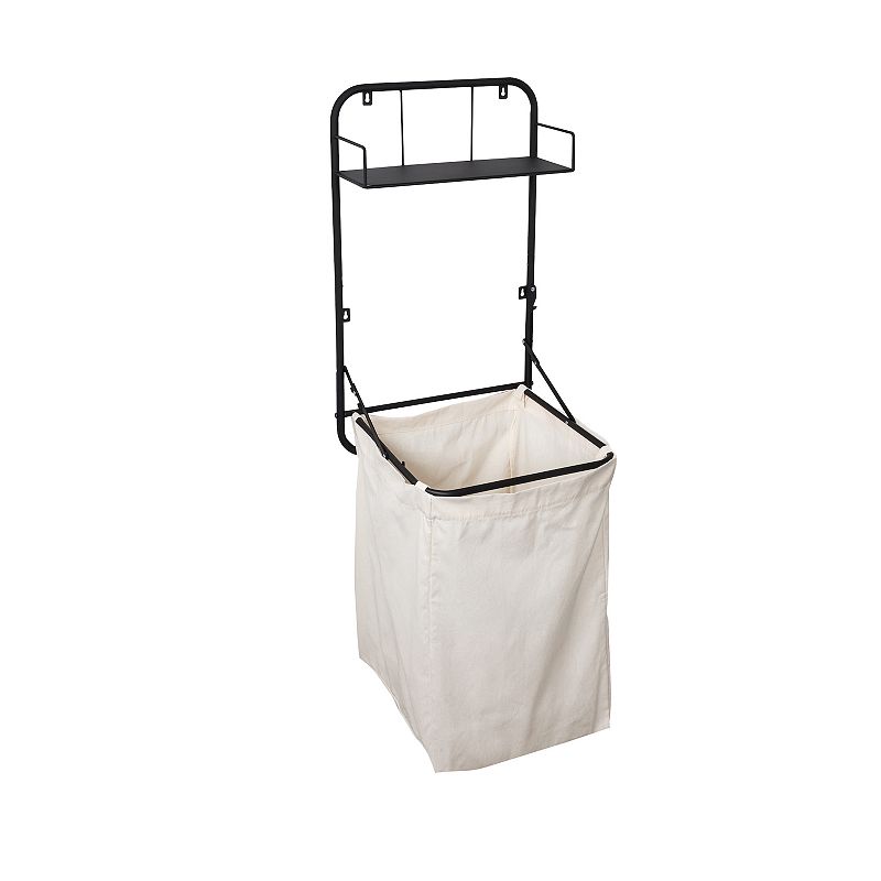 Honey-Can-Do Collapsible Wall-Mounted Clothes Hamper with Canvas Bag & Laun