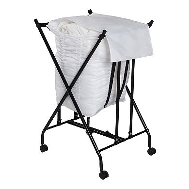 Honey-Can-Do Single Bounce Back Rolling No Bend Laundry Hamper