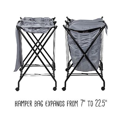 Honey-Can-Do Double Bounce Back Rolling Foldable Laundry Sorting Hamper