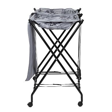 Honey-Can-Do Double Bounce Back Rolling Foldable Laundry Sorting Hamper