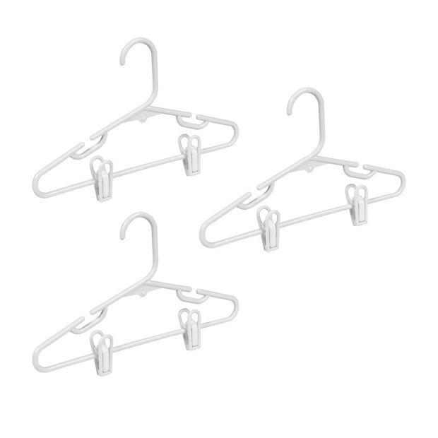 Honey-Can-Do White Kids' Hangers With Clips, 18-Pack