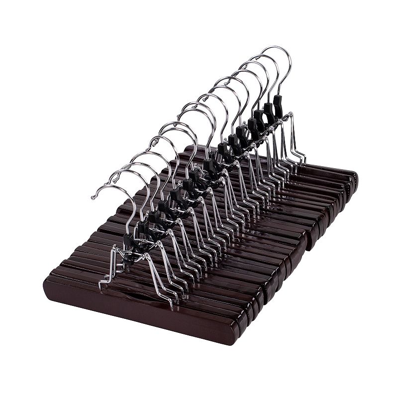 55912891 Honey-Can-Do Wooden Pant Clamp Hangers 16-pack Set sku 55912891