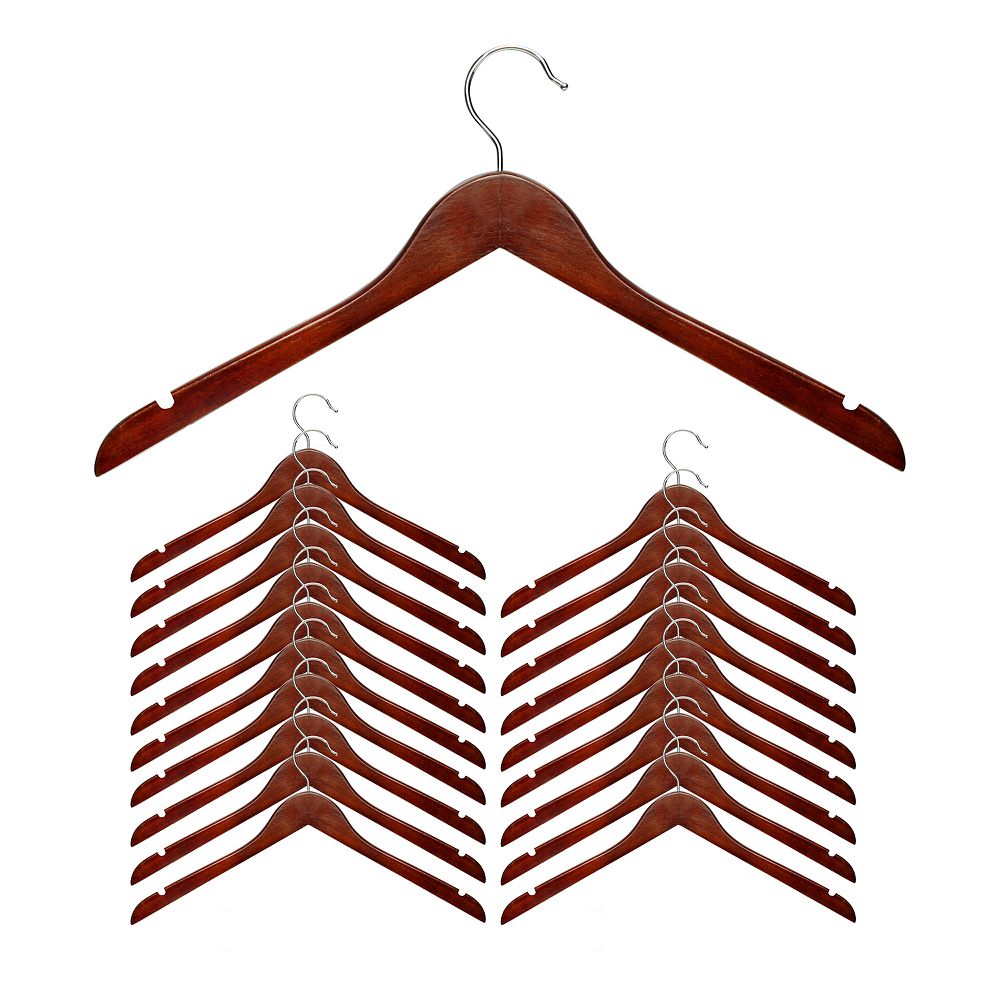 Honey-Can-Do Cherry Wooden Shirt Hangers 20-Pack Set