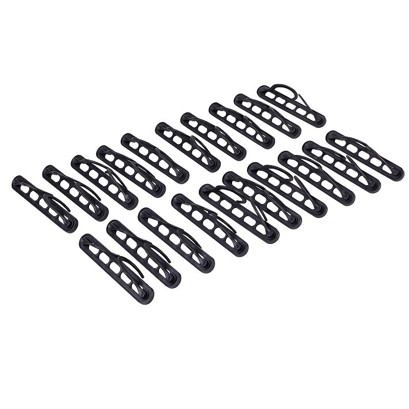 Honey-Can-Do Cascading Collapsible Black Plastic Hangers 20-Pack Set