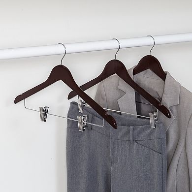 Honey-Can-Do Cherry Wood Suit Hangers 12-Pack Set