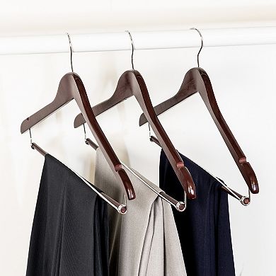 Honey-Can-Do Contoured Cherry Suit Hangers 6-Pack Set