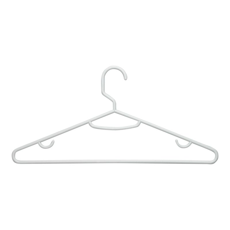 Honey-Can-Do Plastic Hangers With Additional Hanging Hooks 60-Pack Set, Whi