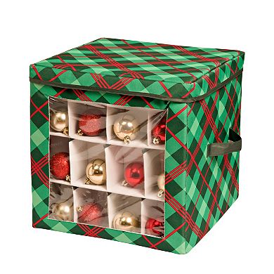 Honey-Can-Do Plaid Ornament Storage Cube