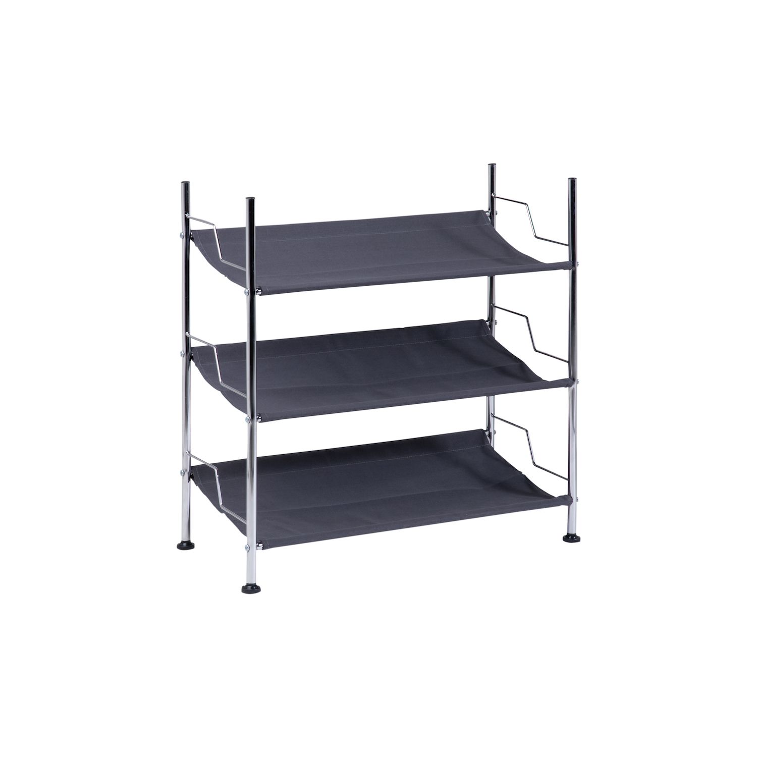 Juvale Free Standing 3 Tier 18 Pair Shoe Rack Shelf Organizer for Entryway  Closet, 24-45 Expandable, Black & Oak Grain Metal