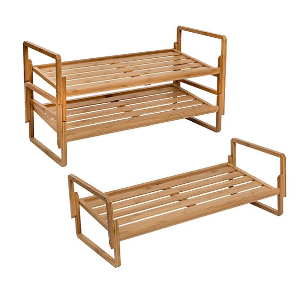 HoneyCanDo 3Tier Nesting Bamboo Shoe Rack