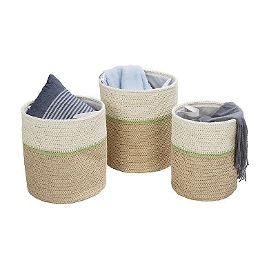 Honey-Can-Do Small Nesting Paper Straw 3-Piece Basket Set