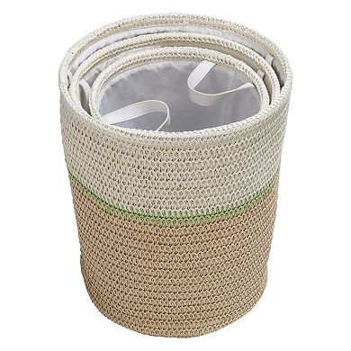 Honey-Can-Do Small Nesting Paper Straw 3-Piece Basket Set