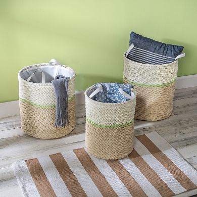 Honey-Can-Do Small Nesting Paper Straw 3-Piece Basket Set