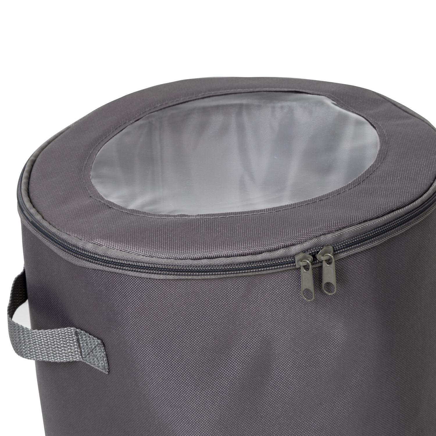 Honey-Can-Do Geschirr-Aufbewahrungstasche – Polyester, Grau, Mit Reißverschluss & Verstärkten Griffen, 20.3 Cm