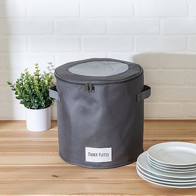 Honey-Can-Do 12-in. Round Dinnerware Storage Box