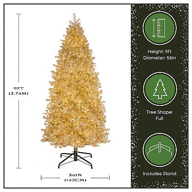 National Tree Company 9-ft. Pre-Lit Platinum Finish Metallic Artificial Christmas Tree