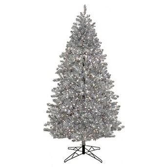 National Tree Company 7.5-ft. Pre-Lit Matte Silver Finish Metallic Artificial Christmas Tree