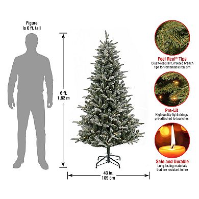 National Tree Company 6-ft. LED Snowy Libby Fir Artificial Christmas Tree