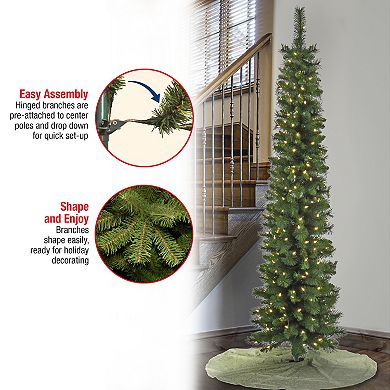 National Tree Company 6-ft. LED Nooksack Fir Pencil Artificial Christmas Tree